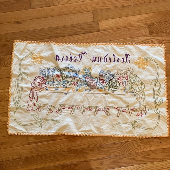 The Last Supper Posledna Vecera linen embroidery - Picture 6 of 9